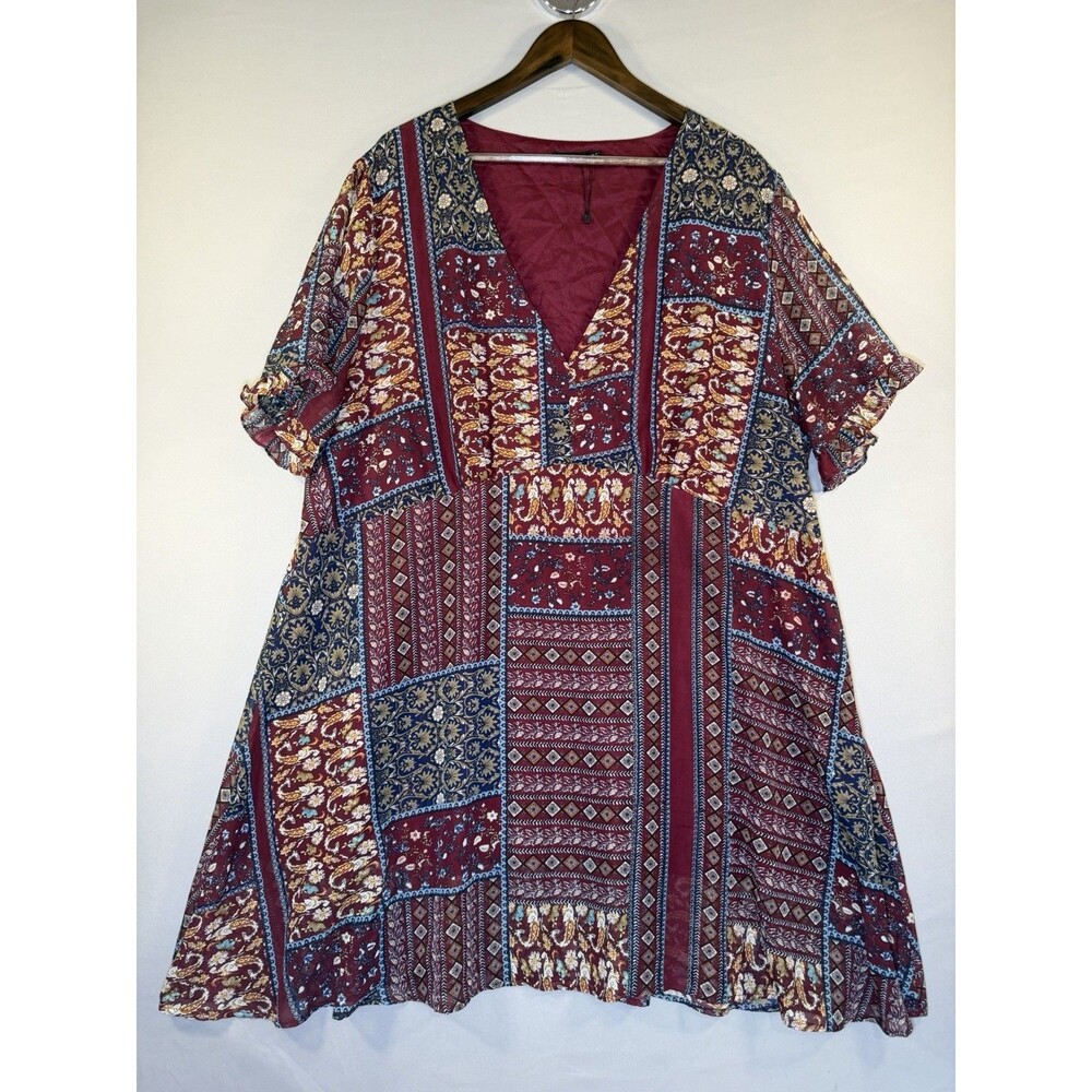 Boohoo Ditsy Multi Color Mini Dress-Plus Size - 20 -Spring ,Summer